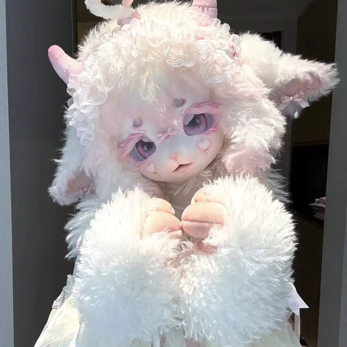 Anime Cosplay Mask - Handmade Kig Fursuit Head, Cute Sheep