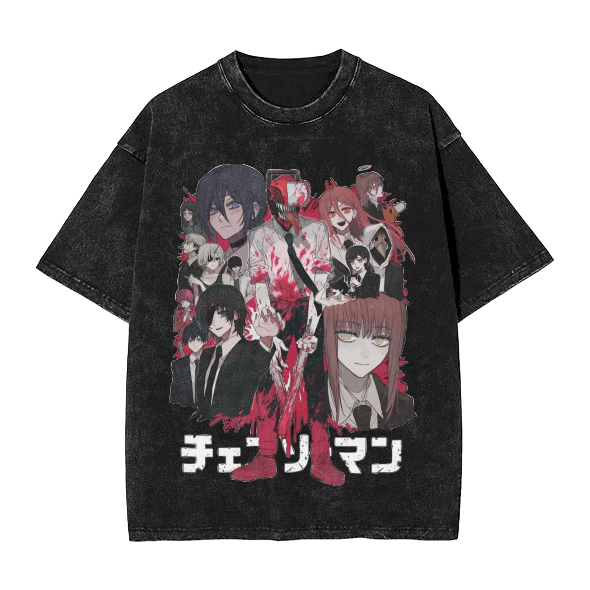 Chainsaw Man Washed Cotton T-S - Anime Cosplay Chainsaw Man recensie en prijs