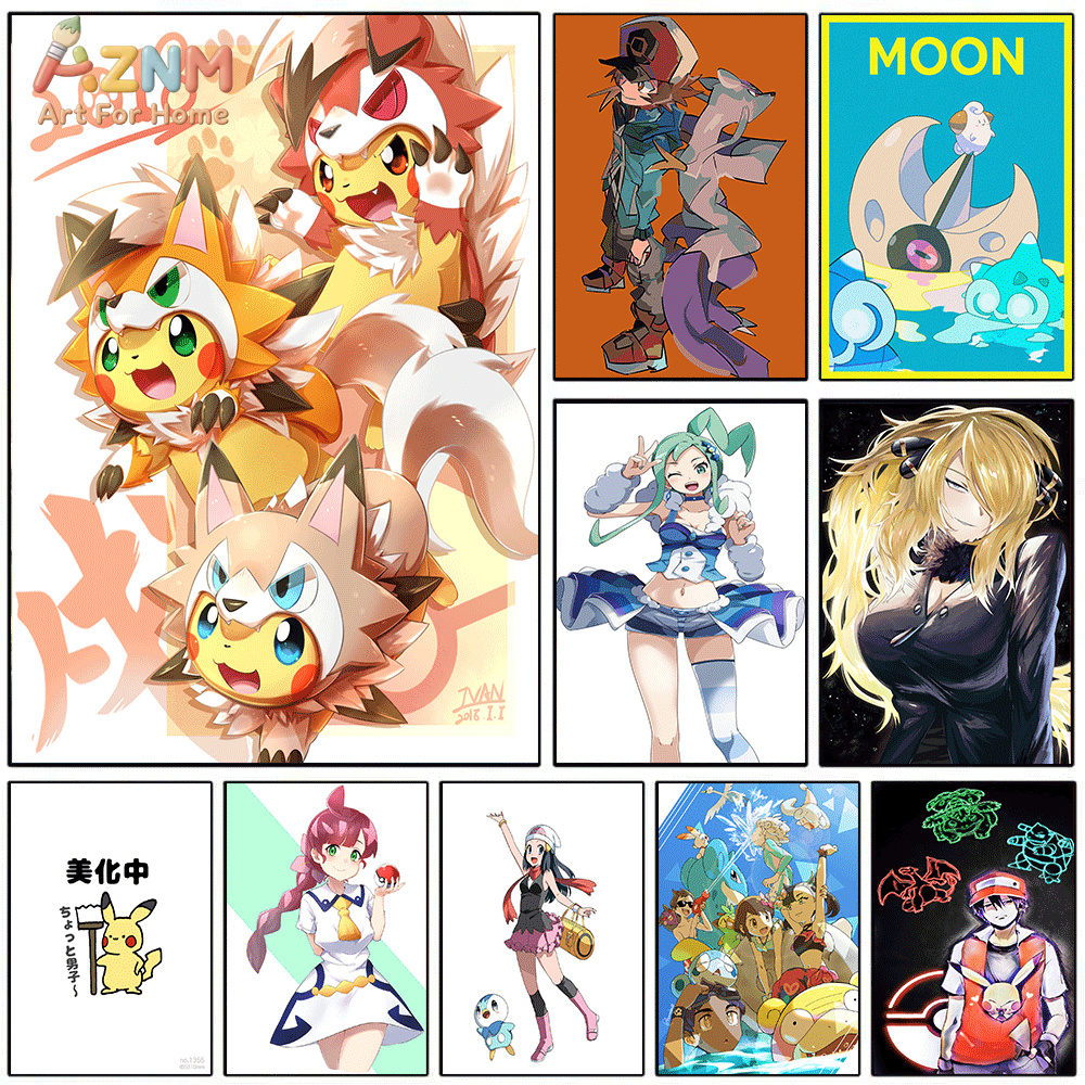 AZNM Pokemon Anime Canvas Wall - Anime Cosplay Pokemon recensie en prijs