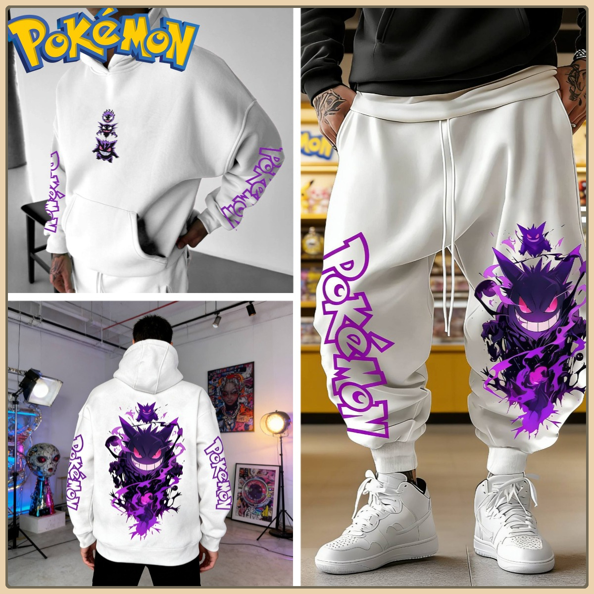 Black Hoodie and Pants Set wit - Anime Cosplay Pokemon recensie en prijs