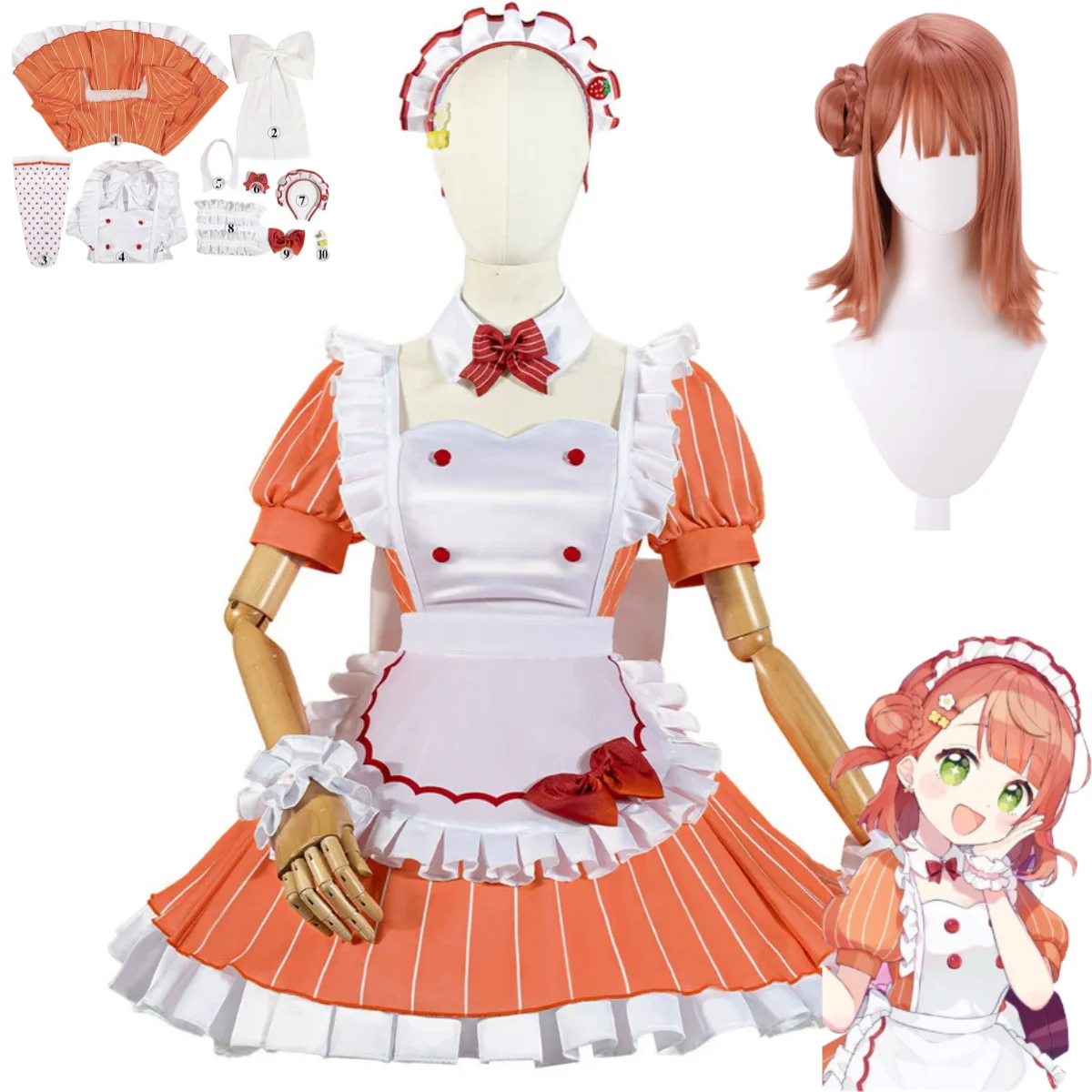 Maid Dress Lolita Skirt Wig Wo - Anime Cosplay Kawaii recensie en prijs